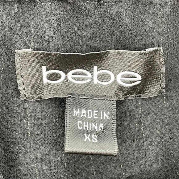 bebe Sheer Ruffle Strapless Dress - Picture 6 of 10